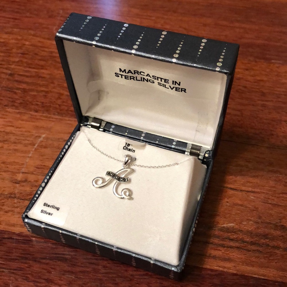 Sterling Silver “A” Pendant Necklace
